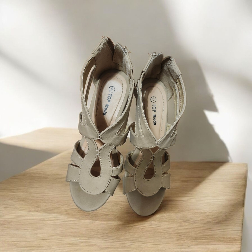 TOP Moda Women's Beige Strappy Sandals
